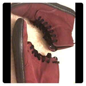 Air Wave Doc Martens canvas maroon sneaker boots
